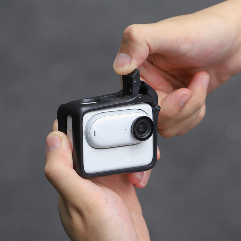 Carcasă pentru cadru pentru instalație de cameră de acțiune pentru Insta360 Go3, carcasă dură, cușcă de protecție, rezistență la cădere, accesorii de montare rezistente la șocuri