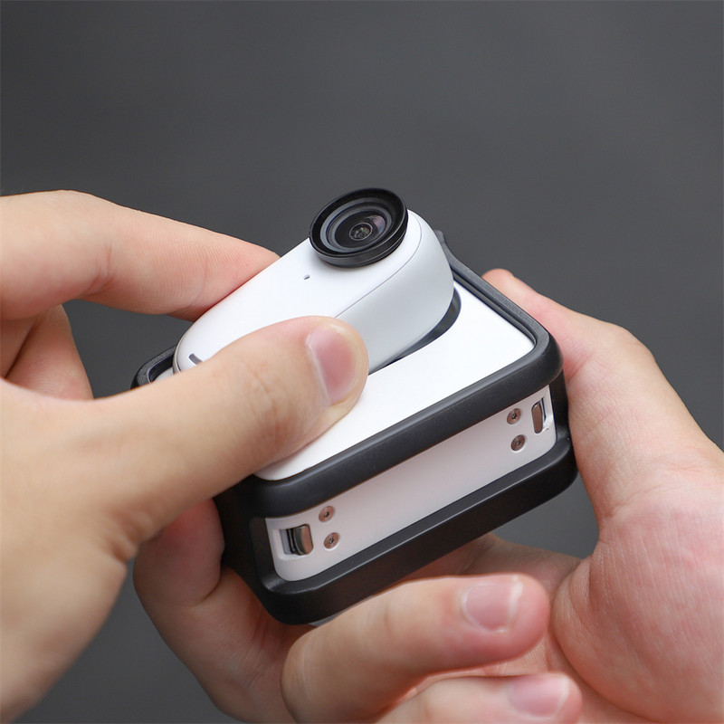 Carcasă pentru cadru pentru instalație de cameră de acțiune pentru Insta360 Go3, carcasă dură, cușcă de protecție, rezistență la cădere, accesorii de montare rezistente la șocuri