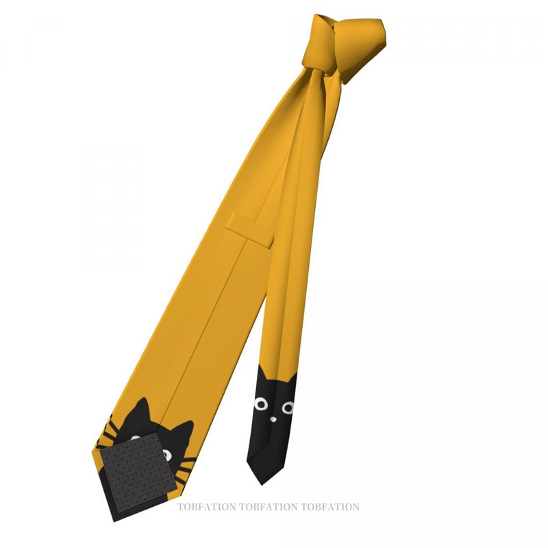 Black Cat Naujas 3D spausdinimo kaklaraištis 8 cm pločio poliesterio kaklaraištis marškinėlių priedai vakarėlio dekoravimas