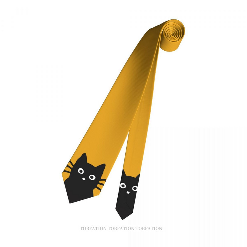 Black Cat Naujas 3D spausdinimo kaklaraištis 8 cm pločio poliesterio kaklaraištis marškinėlių priedai vakarėlio dekoravimas
