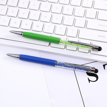Химикалка с диамантена писалка за писалка за сензорен екран Универсален сензорен молив за таблети за телефонни аксесоари Електростатична сензорна писалка