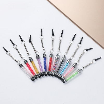 Stylus capacitiv cu pandantiv de cristal Stilo universal pentru ecran tactil Creion tactil pentru telefon mobil Pen stilou capacitiv pentru telefon