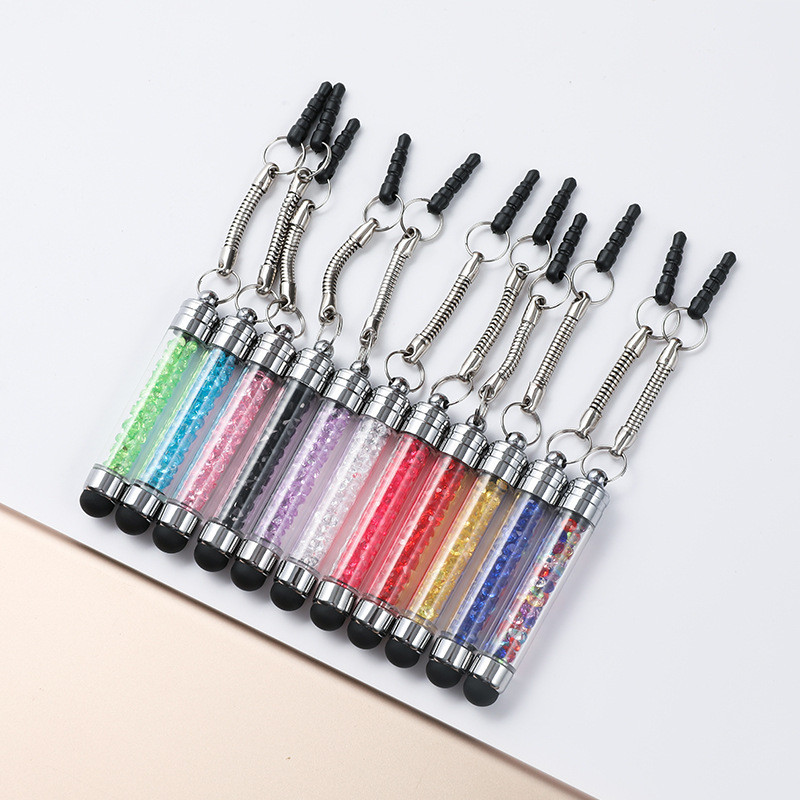 Stylus capacitiv cu pandantiv de cristal Stilo universal pentru ecran tactil Creion tactil pentru telefon mobil Pen stilou capacitiv pentru telefon
