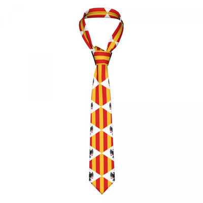 Meeste lips Klassikaline kõhn Sitsiilia Kuningriigi lipp Kitsas kraega õhuke vabaaja lipsutarvikud kingitus