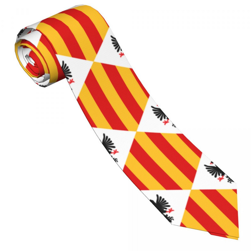 Meeste lips Klassikaline kõhn Sitsiilia Kuningriigi lipp Kitsas kraega õhuke vabaaja lipsutarvikud kingitus