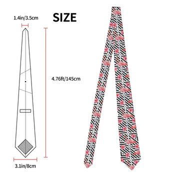 Κλασική γραβάτα για άντρες Μεταξωτές ανδρικές γραβάτες Γαμήλιο πάρτι Επαγγελματική γραβάτα για ενήλικες Casual Tropic Flamingo Hibiscus On Geometric Tie