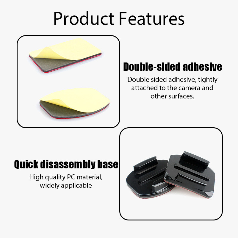 Pentru Gopro Hero11/10/9 Accesorii pentru camere sportive Arc/Bază plată cu adeziv Cască de înaltă calitate Bază fixă