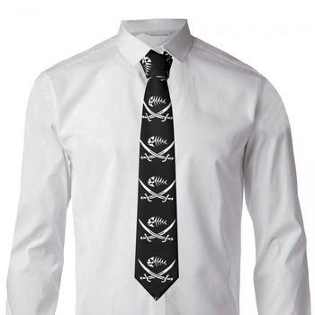 Γραβάτα για άντρες Επίσημες κοκαλιάρικες γραβάτες Κλασική ανδρική πειρατική σημαία ψαριού με σπαθιά Γραβάτα γάμου Gentleman Narrow