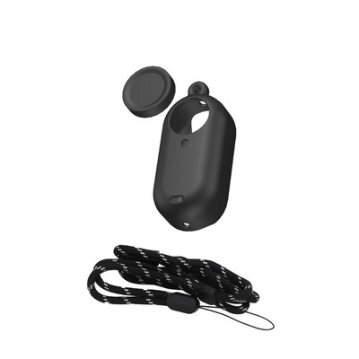 Husă de protecție + capac de protecție a lentilelor din silicon pentru camera de acțiune insta360 GO 3 cu livrare la gât