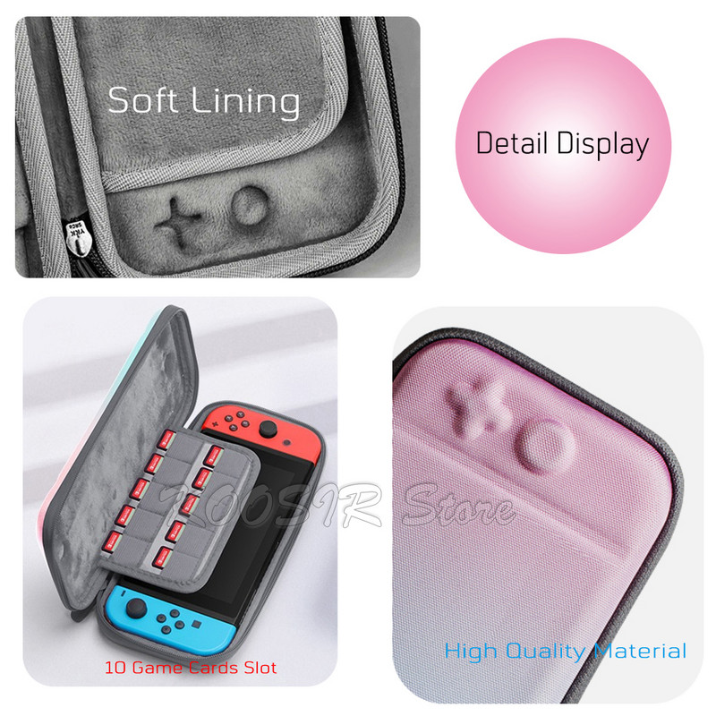 Naujas „Gradient“ spalvingas nešiojimo krepšys „Nintendo Switch“ priedams „Nintend Switch“ įbrėžimams atsparus „Hard Shell Protect Case“ rankinė