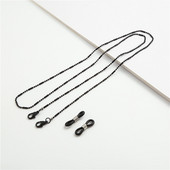 Punk juodi geometriniai metaliniai akinių grandinėlė moterims Vasariniai akiniai nuo saulės Virvelė Priedai Kaklo papuošalai Dovanų Kaukė Kabantis Virvė