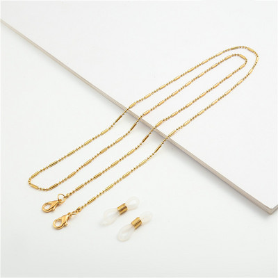 Punk juodi geometriniai metaliniai akinių grandinėlė moterims Vasariniai akiniai nuo saulės Virvelė Priedai Kaklo papuošalai Dovanų Kaukė Kabantis Virvė