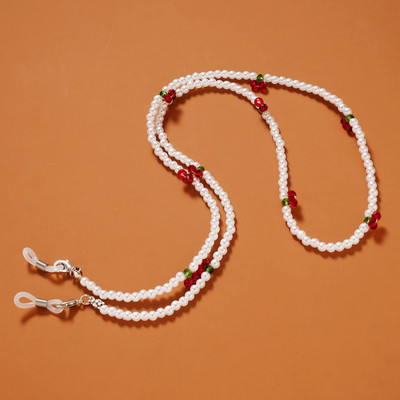 Drăguțe margele de cristal perle Lanț pentru ochelari de soare Fructe cireșe Lanț pentru ochelari pentru femei Fete Snur pentru ochelari Suport mască Colier cu șnur