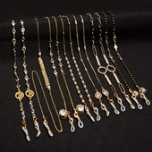 Μάσκα γυαλιά ηλίου Αλυσίδες για γυναίκες άντρες Μαύρο χρυσό Ασημί Χρώμα κράμα χάντρες Αντιολισθητικές αλυσίδες Μόδα γυαλιά αξεσουάρ Χονδρική