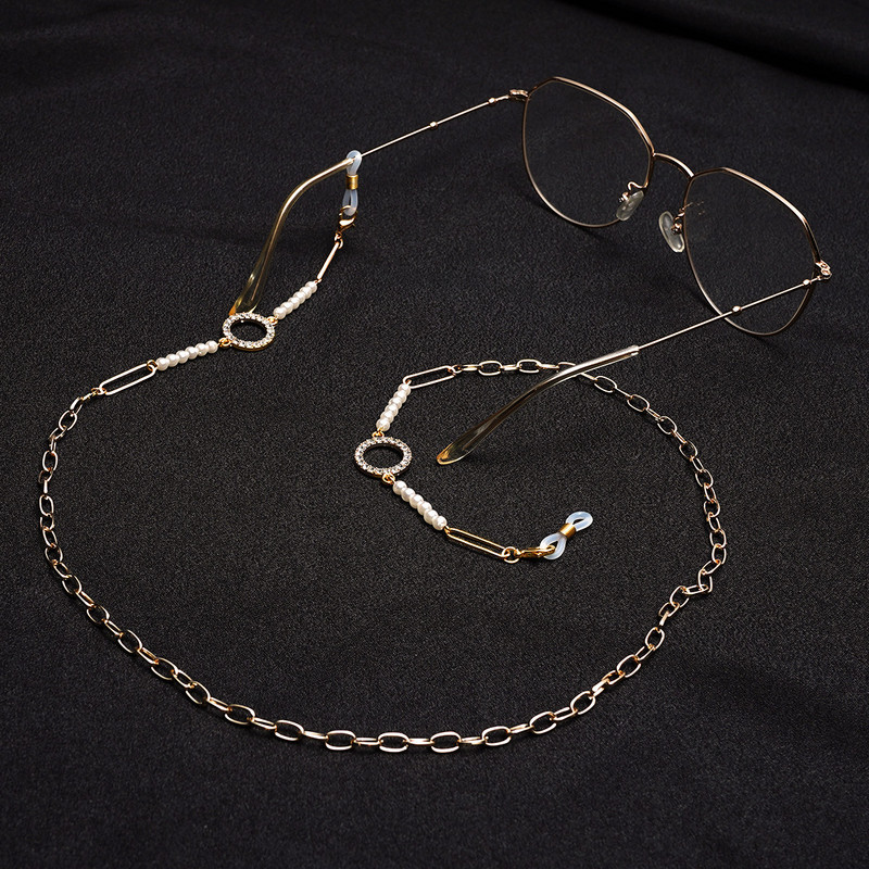 Μάσκα γυαλιά ηλίου Αλυσίδες για γυναίκες άντρες Μαύρο χρυσό Ασημί Χρώμα κράμα χάντρες Αντιολισθητικές αλυσίδες Μόδα γυαλιά αξεσουάρ Χονδρική