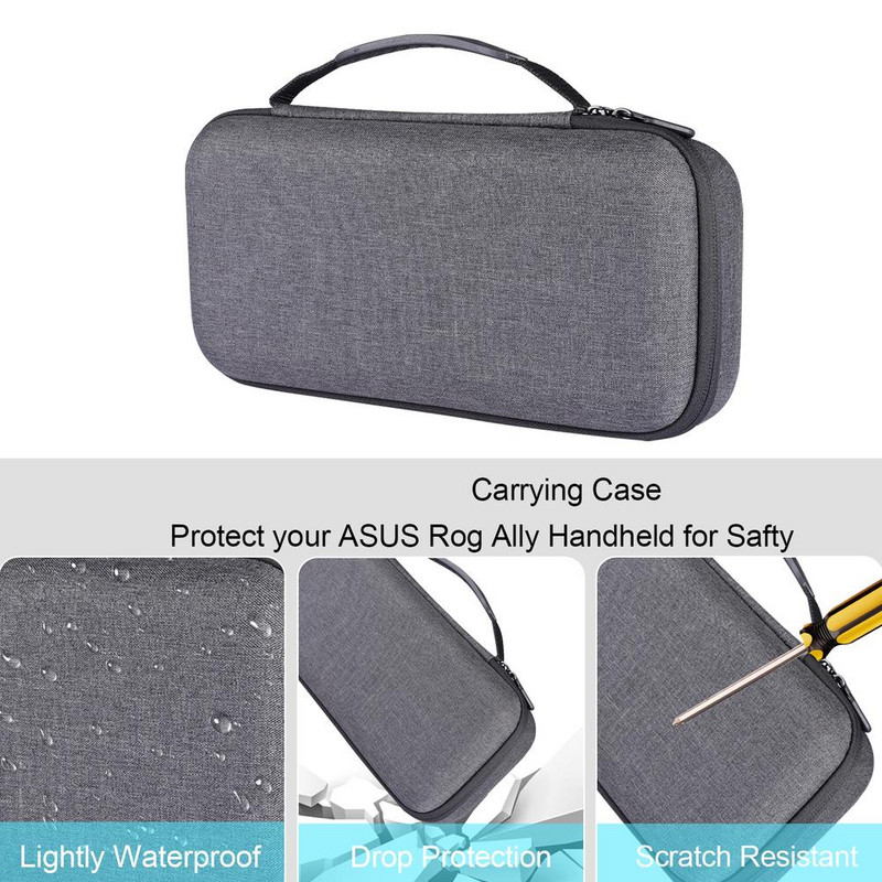 Hordozható tárolótok Ütésálló Shell utazási tárolótáska Porálló hordozható tok, kompatibilis a ROG Ally tartozékokkal