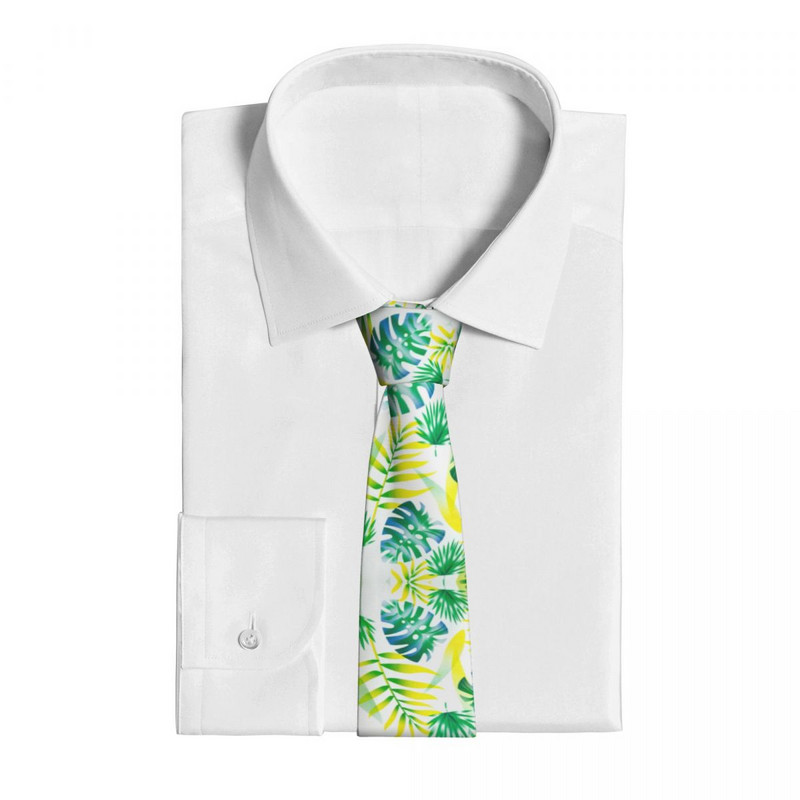Tropical Leaves Kaklaraištis Vyrams Kasdienis poliesteris 8 cm Klasikiniai augaliniai kaklo kaklaraiščiai vyrams Aksesuarai Gravatas Biuras