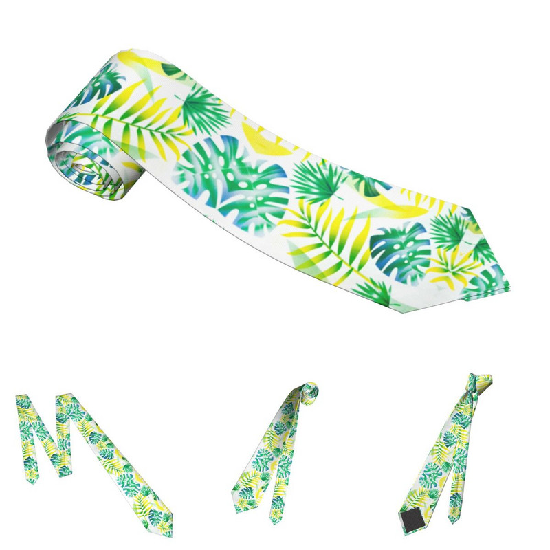 Tropical Leaves Kaklaraištis Vyrams Kasdienis poliesteris 8 cm Klasikiniai augaliniai kaklo kaklaraiščiai vyrams Aksesuarai Gravatas Biuras