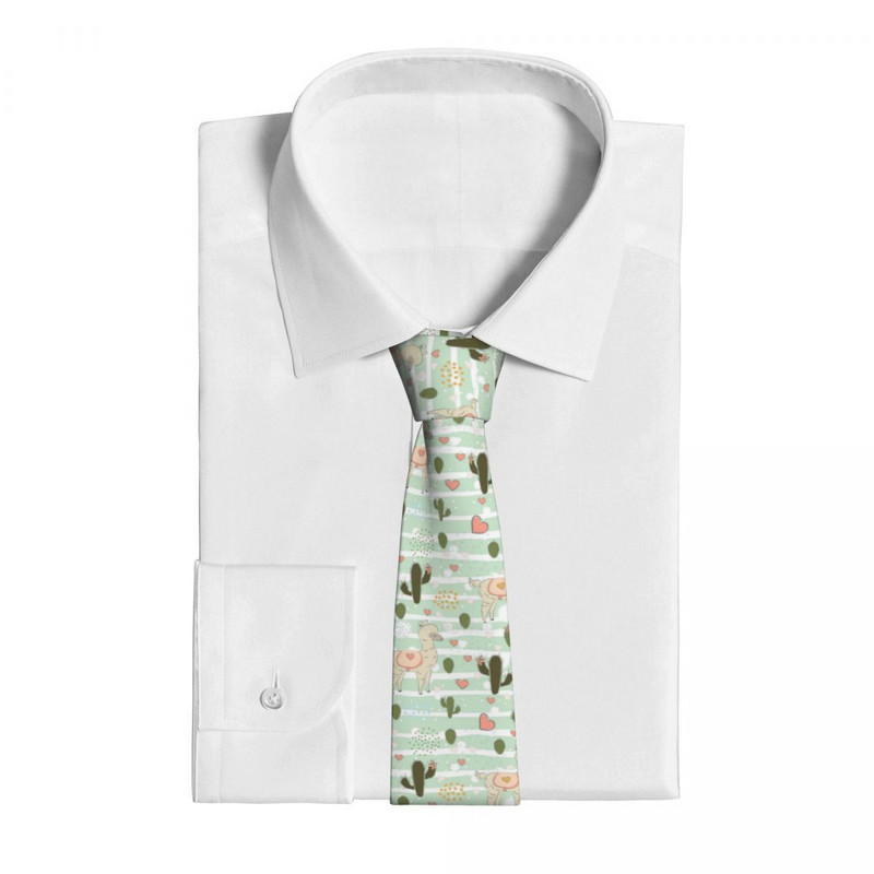 Cravate drăguțe Animal Alpaca Llama Unisex Moda Poliester 8 cm Cravată cu gât îngust pentru bărbați Îmbrăcăminte zilnică Gravatas Business