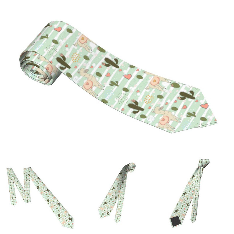 Cravate drăguțe Animal Alpaca Llama Unisex Moda Poliester 8 cm Cravată cu gât îngust pentru bărbați Îmbrăcăminte zilnică Gravatas Business