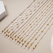 Divat szemüvegek lánc utánzat gyöngy gyöngyökkel díszített divatos nők kívül alkalmi napszemüvegek kiegészítő nyaklánc ajándék maszk akasztó kötél