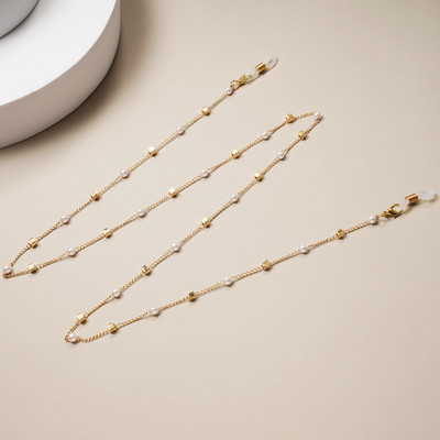 Divat szemüvegek lánc utánzat gyöngy gyöngyökkel díszített divatos nők kívül alkalmi napszemüvegek kiegészítő nyaklánc ajándék maszk akasztó kötél