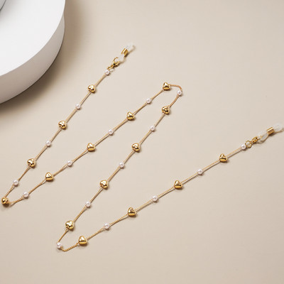 Divat szemüvegek lánc utánzat gyöngy gyöngyökkel díszített divatos nők kívül alkalmi napszemüvegek kiegészítő nyaklánc ajándék maszk akasztó kötél