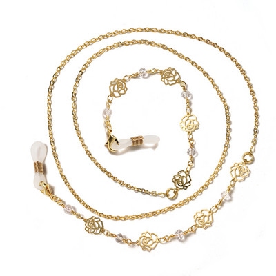 Divat Szemüvegek Gyöngyös Szemüveglánc Női Nyári Százszorszép Virág Gyöngyök Akasztók Maszk szíj Kézzel készített nyaklánc Napszemüveg Fánk