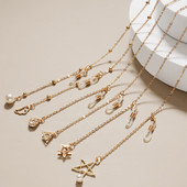 Fashion Pearl Mask Ketid Prillikett naistele Retro metallist päikeseprillid Paelad Prillid Juhtmehoidja Kaelarihm Dropshipping