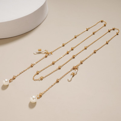 Fashion Pearl Mask Ketid Prillikett naistele Retro metallist päikeseprillid Paelad Prillid Juhtmehoidja Kaelarihm Dropshipping