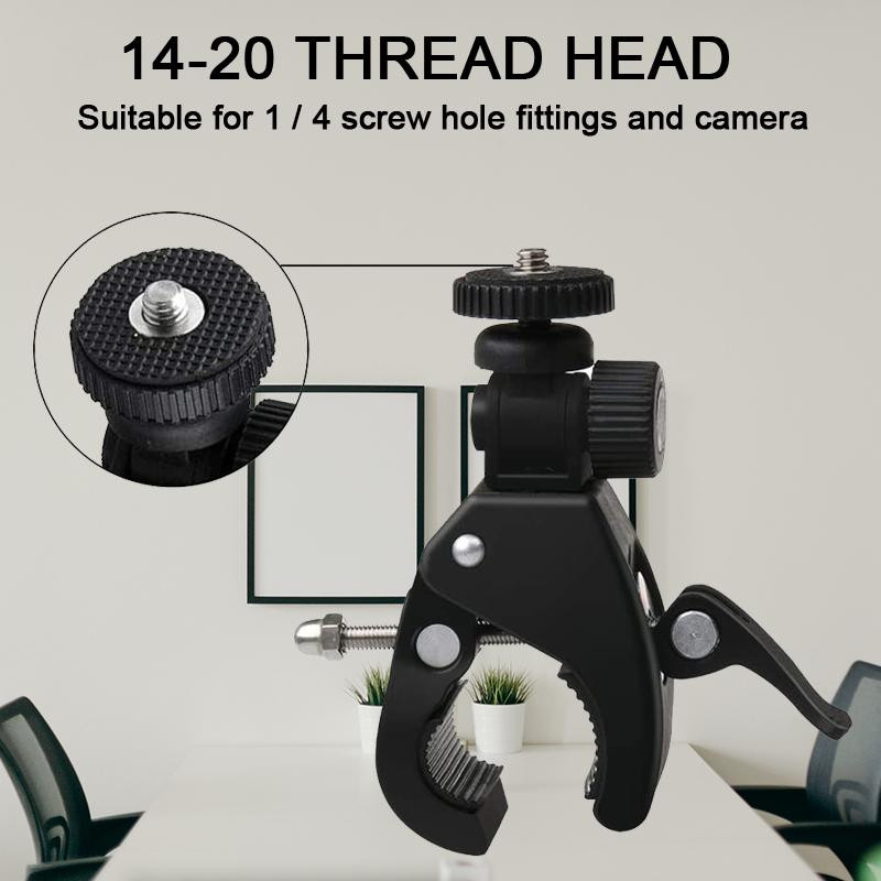 Jalgrattakaamera kinnitus Jalgratta mootorratta juhtraua käepideme statiiviklambri adapter tegevuskaamera osa Gopro Hero jaoks 1 2 3 3+ 4 - Th