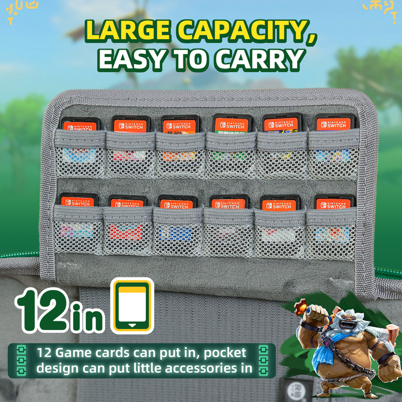 Geantă IINE Golden-Green Zelda: Tears of the Kingdom Elite Joypad pentru Joypad Elite Plus și Joypad mecanic Neptune