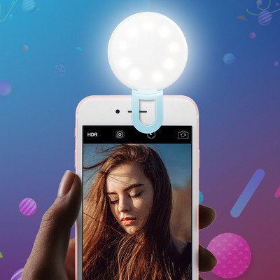 Universal Phone Selfie LED Ring Flash Light Portable Phone Selfie Lamp Luminous Clip Lamp Camera Photography Video Spotlight