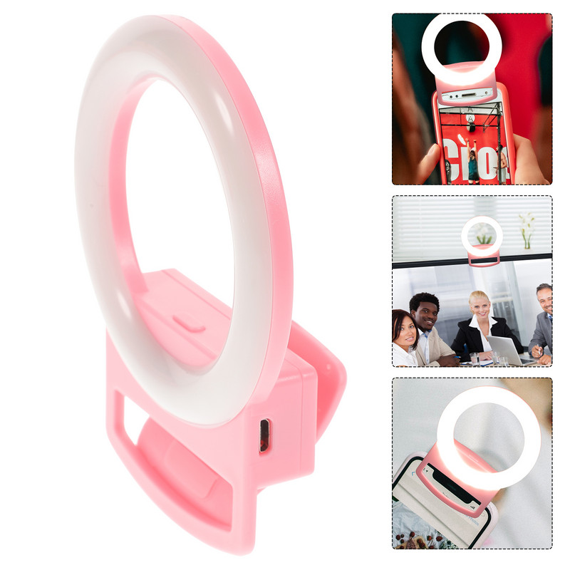 Mobiliojo telefono grožio žiedas, skirtas telefonui, nešiojamas tiesioginės transliacijos užpildymas LED vaizdo skambučio spaustuku