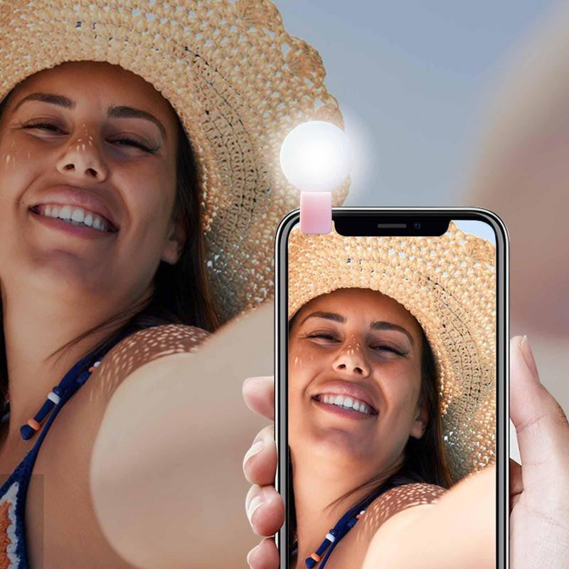 Clip On Ring Light Įkraunamas asmenukių šviestuvas, skirtas telefonui Nešiojama mini žiedinė lemputė, skirta fotografuoti vaizdo konferencijas tiesiogiai
