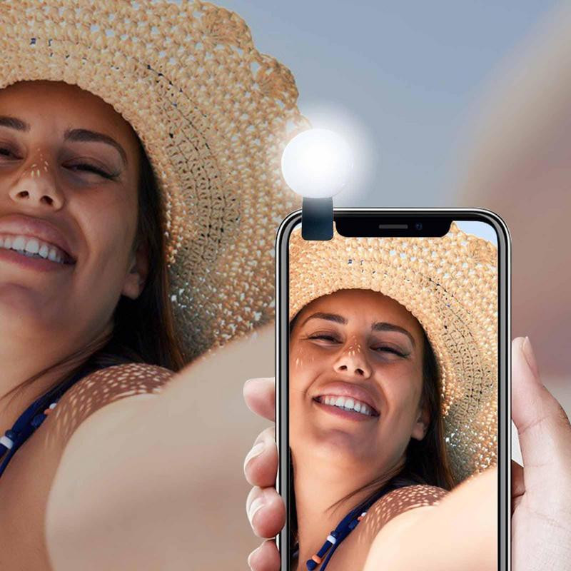 Clip On Ring Light Įkraunamas asmenukių šviestuvas, skirtas telefonui Nešiojama mini žiedinė lemputė, skirta fotografuoti vaizdo konferencijas tiesiogiai