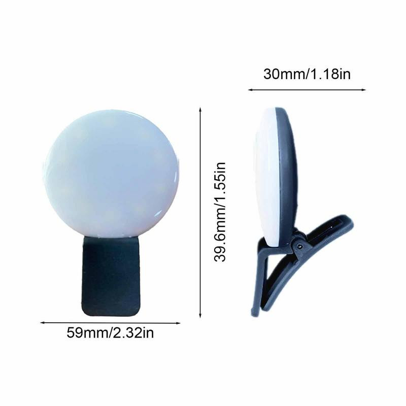 Clip On Ring Light Įkraunamas asmenukių šviestuvas, skirtas telefonui Nešiojama mini žiedinė lemputė, skirta fotografuoti vaizdo konferencijas tiesiogiai