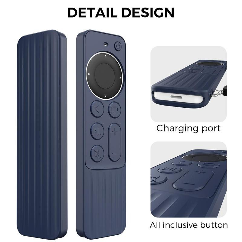 Dėklas Apples TV 4K 2022 Gen Remote Lengvas neslystantis smūgiams atsparus silikoninis dangtelis Apples TV nuotolinio valdymo pultui