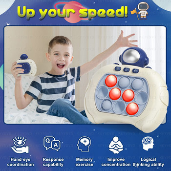 Електронна игра Quick Push Pop Ръчна конзола Преса Fidget Играчки Bubble Light Up Pushit Подарък Деца Възрастни Рожден ден Коледа