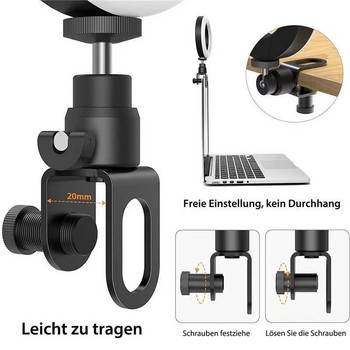 16cm LED видео светлина със стойка Selfie Ring Lamp за телефон, iPad, лаптоп, компютър, уеб камера, поточно предаване на живо, конференция, Ringlight за YouTube