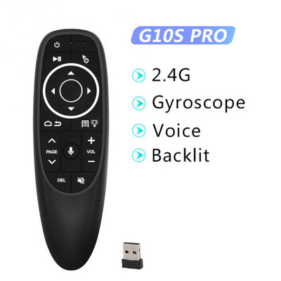 G10 G10S balso nuotolinio valdymo pultas 2.4G belaidė pelė giroskopas IR mokymasis, skirtas Android tv box HK1 H96 X96 mini