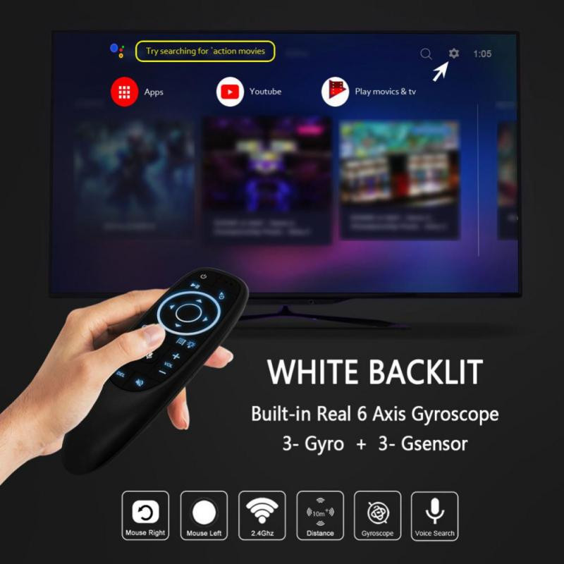 G10 G10S balso nuotolinio valdymo pultas 2.4G belaidė pelė giroskopas IR mokymasis, skirtas Android tv box HK1 H96 X96 mini