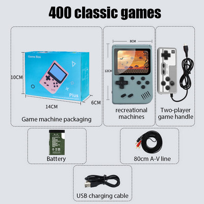 2023 Retro Classic videojáték-konzol hordozható mini kézi 8 bites 3,0 hüvelykes színes LCD gyerekeknek színes játéklejátszó Beépített 400 játék