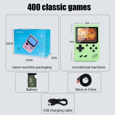 2023 Retro Classic videojáték-konzol hordozható mini kézi 8 bites 3,0 hüvelykes színes LCD gyerekeknek színes játéklejátszó Beépített 400 játék