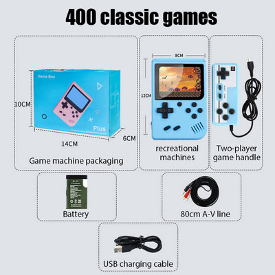 2023 Retro Classic videojáték-konzol hordozható mini kézi 8 bites 3,0 hüvelykes színes LCD gyerekeknek színes játéklejátszó Beépített 400 játék