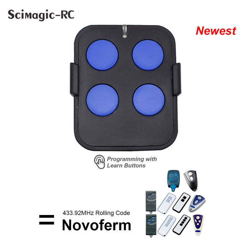 NOVOFERM NOVOTRON 502 MAX43-2, 504 MAX43-4 Garažo nuotolinio valdymo pultas, 433,92 MHz riedėjimo kodo vartų pultelis siųstuvas