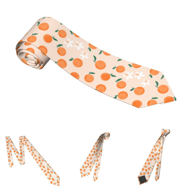 Floare portocaliu Floral Bărbați Femei Cravată Casual Poliester Lățimea de 8 cm Fructe Cravată pentru bărbați Accesorii cămașă Cadou Gravatas