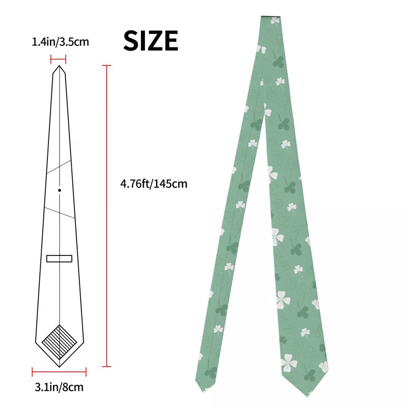 Τριφύλλι Ανοιχτό Πράσινο Γραβάτες Unisex Casual Polyester 8 cm Φαρδύ δέσιμο λαιμού για Ανδρικά Κοστούμια Αξεσουάρ Gravatas Wedding Business