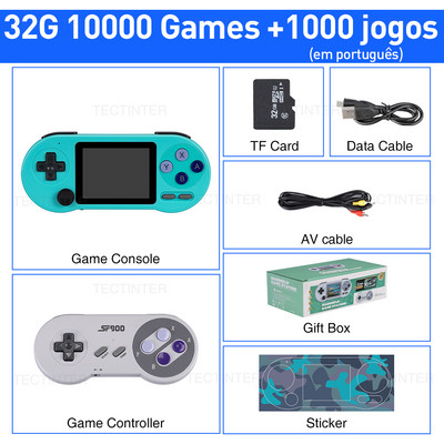 SF2000 mängude kaasaskantav pihuarvuti video Sisseehitatud 10000 mängukonsooli tugi AV-väljundi 3-tolline IPS-ekraan Klassikaline retromängumängija