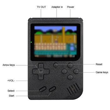 Ретро преносима мини ръчна конзола за видеоигри 8-битова 3,0-инчова цветна LCD Детска цветна игрална конзола с вградени 400 игри